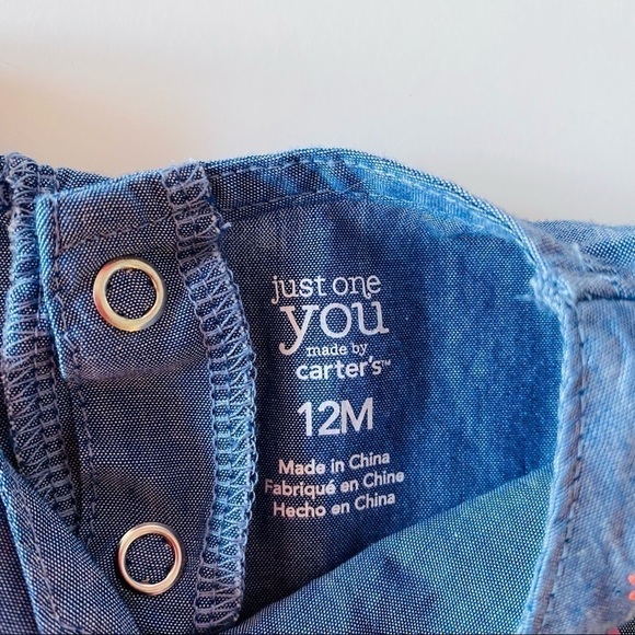 𝅺CARTER'S Baby Girl Jean Tunic Elephants - Picture 5 of 8